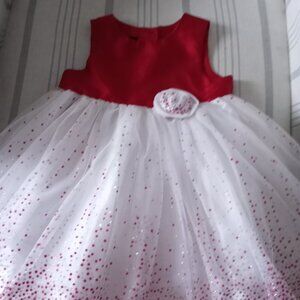 'Holiday Editions' Party Dress Size 18 Month's Red & White EUC